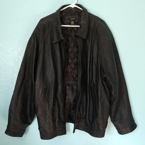 Mens XXL zip up leather jacket